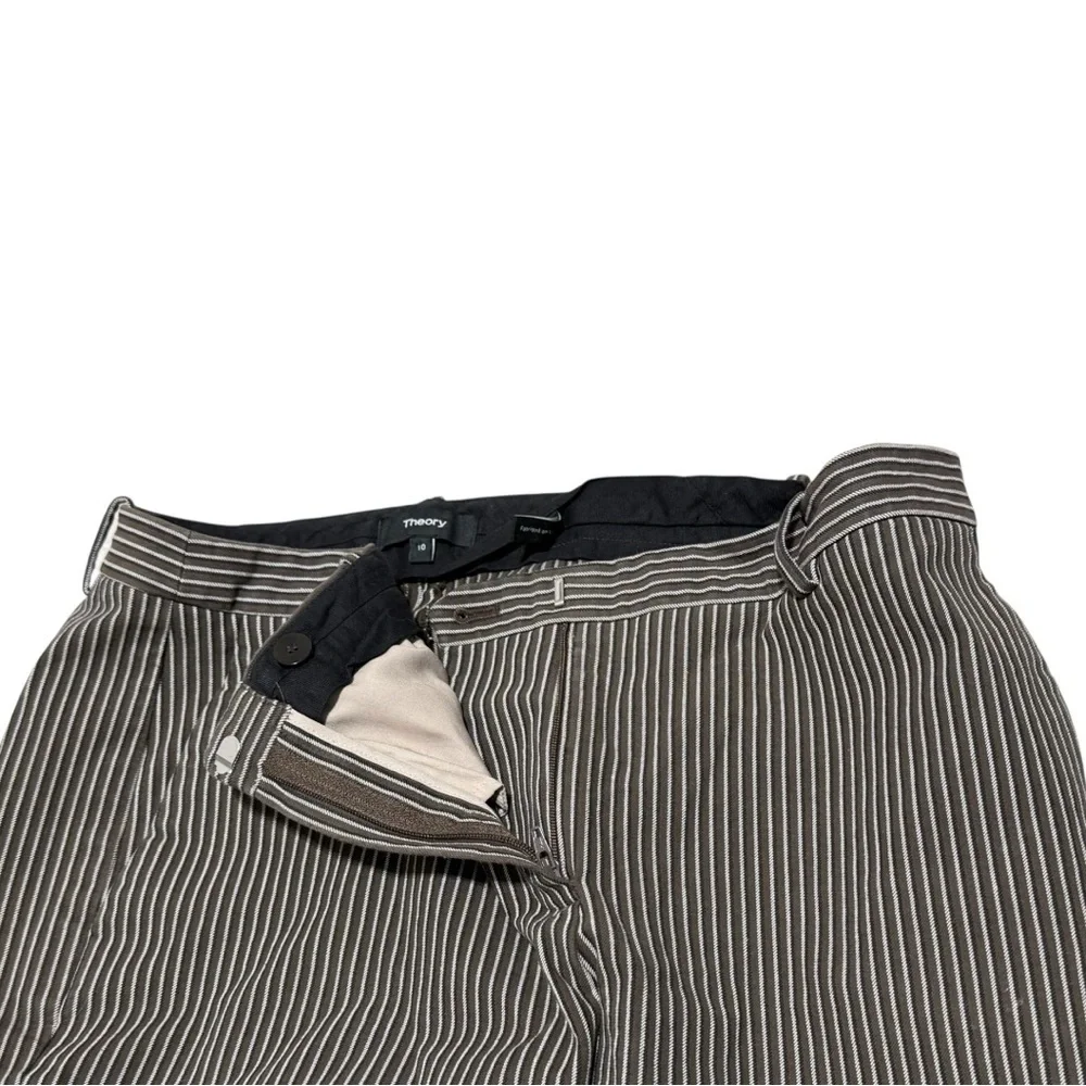 Theory Treeca 4 Stripe Stretch Pants Style K0104207 Size‎ 10 Slim Fit Trousers